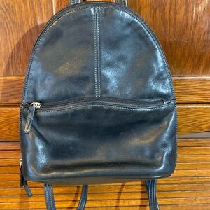 Tignanello Black Leather Backpack